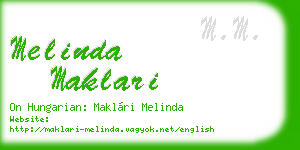 melinda maklari business card